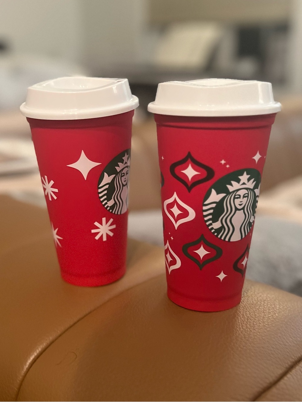 2 Starbucks Red Holiday Reusable Cups